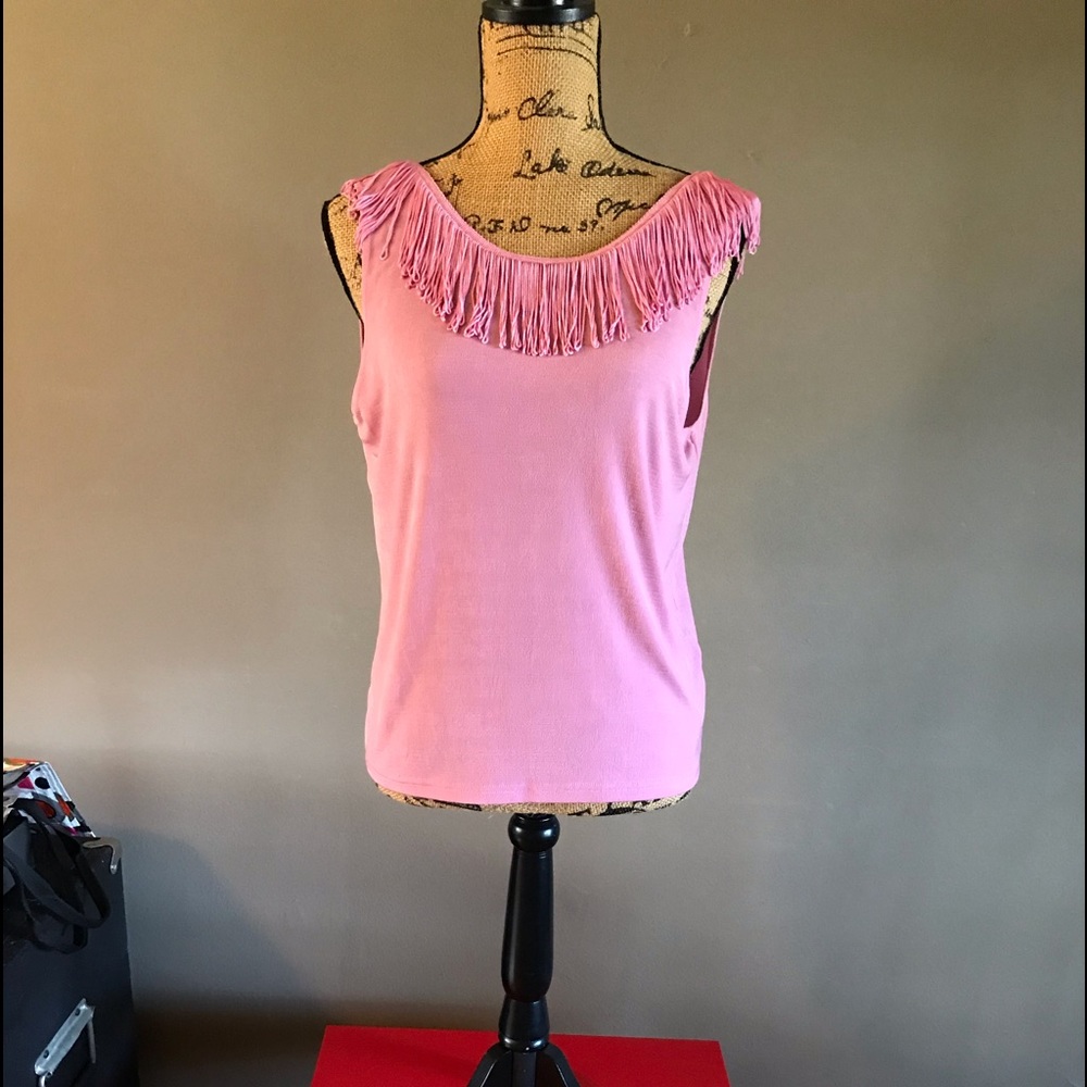 Pink Fringed Tank